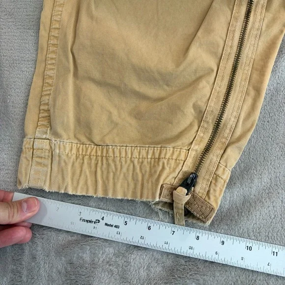 Vintage Hollister Cargo Paratrooper Baggy Skater Pants in Tan Men Medium 34x30